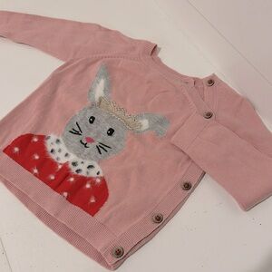 12-18 mo baby Boden sweater pink with mouse and crown